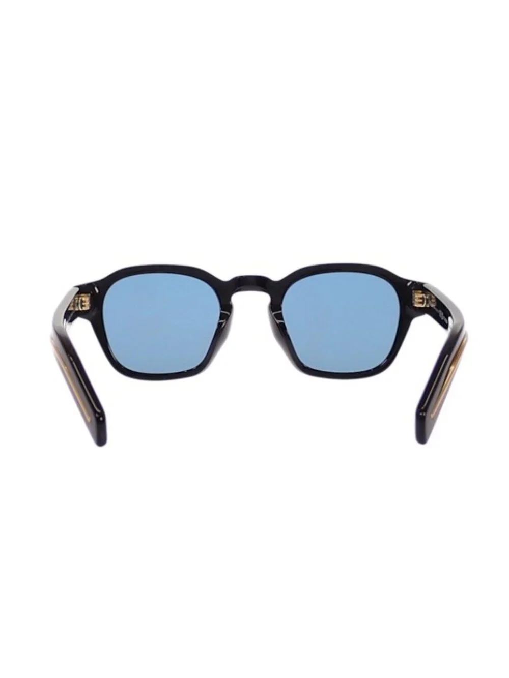 Prada Metal Plaque Sunglasses Eyewear Black Turquoise Blue Gold